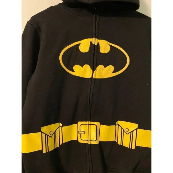 KIDS BATMAN FULL ZIP HOODIE WITH MASK - BOYS SIZE LARGE 10/12 - GREAT CONDITION - Picture 7 of 8